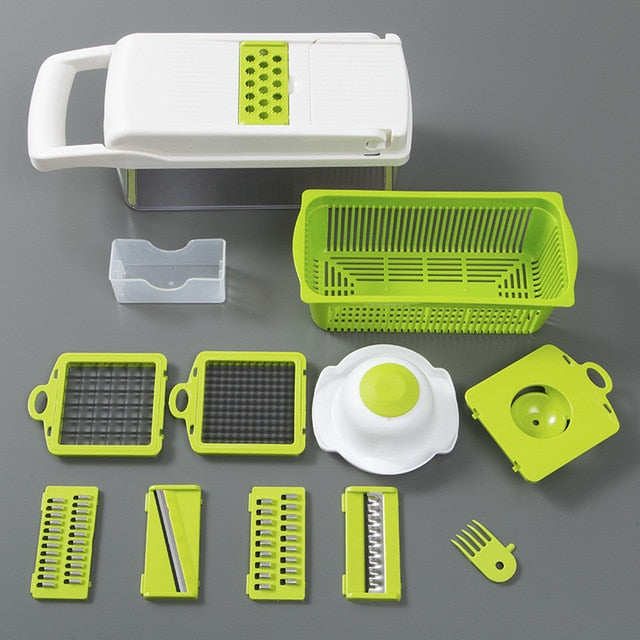 Multifunctional Vegetable Cutter Fruit Slicer Grater Shredders Drain Basket Slicers 8 In 1 Gadgets Kitchen Accessories - DreamWeaversStore