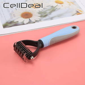 Hair Removal Comb for Dogs Cat Detangler Fur Trimming Dematting Deshedding Brush Grooming Tool For matted Long Hair Curly Pet - DreamWeaversStore