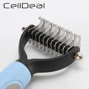 Hair Removal Comb for Dogs Cat Detangler Fur Trimming Dematting Deshedding Brush Grooming Tool For matted Long Hair Curly Pet - DreamWeaversStore