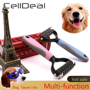 Hair Removal Comb for Dogs Cat Detangler Fur Trimming Dematting Deshedding Brush Grooming Tool For matted Long Hair Curly Pet - DreamWeaversStore