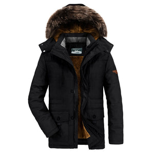 Winter Men Hooded Parkas Fur Linner Thicken Jacket Male Casual Overcoat Hat Detachable Coats Man Jaqueta Masculina Plus Size 4XL - DreamWeaversStore