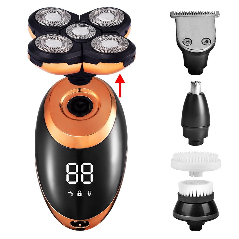 Electric Shaver For Men Beard Hair Trimmer Electric Razor 5D Floating Five Blade Heads Electric Nose Hair Trimmer LCD Display - DreamWeaversStore