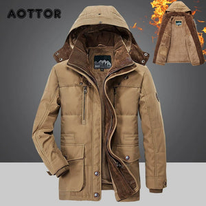 Winter Men Hooded Parkas Fur Linner Thicken Jacket Male Casual Overcoat Hat Detachable Coats Man Jaqueta Masculina Plus Size 4XL - DreamWeaversStore