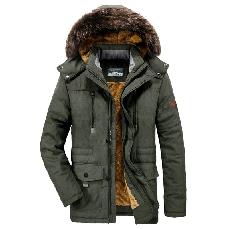 Winter Men Hooded Parkas Fur Linner Thicken Jacket Male Casual Overcoat Hat Detachable Coats Man Jaqueta Masculina Plus Size 4XL - DreamWeaversStore