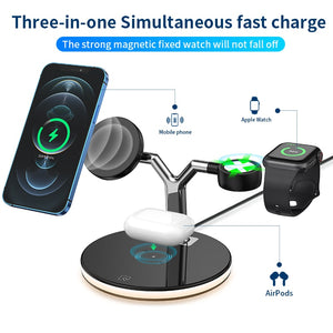 Tongdaytech 25W 3in1 Magnetic Qi Fast Wireless Charger For Iphone 13 12 Mini Pro MAX Charging Station For Apple Watch 6 5 4 3 2 - DreamWeaversStore