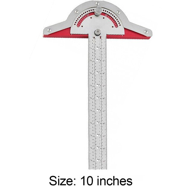 T-Type Woodworkers Edge Rule Protractor Woodworking Ruler Angle Measure Stainless Steel Carpentry Layout Carpenter Tools 1Pcs - DreamWeaversStore