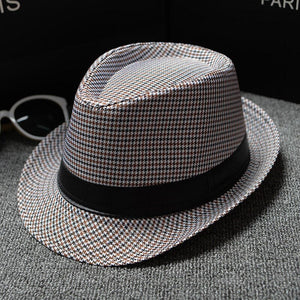 2018 England Retro Men's Fedoras Top Jazz Plaid Hat Spring Summer Autumn Bowler Hats Cap Classic Version chapeau Hats - DreamWeaversStore