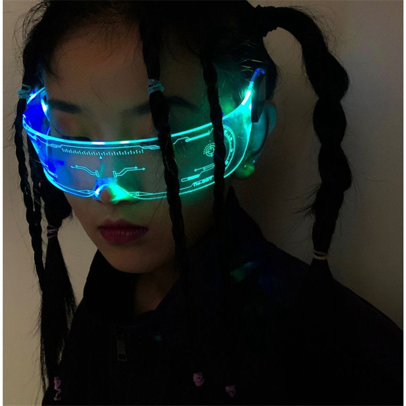 Neon Party LED Luminous Glasses LED Glasses Wire Light Up Visor Eyeglasses Bar Grow Goggles for Halloween Christmas Festive - DreamWeaversStore