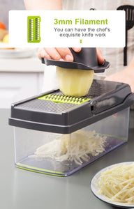 Multifunctional Vegetable Cutter Fruit Slicer Grater Shredders Drain Basket Slicers 8 In 1 Gadgets Kitchen Accessories - DreamWeaversStore