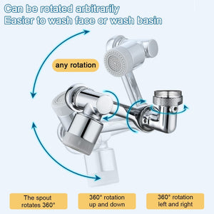 New Universal 1080° Rotation Extender Faucet Aerator Plastic Splash Filter Kitchen Washbasin Faucets Bubbler Nozzle Robotic Arm - DreamWeaversStore