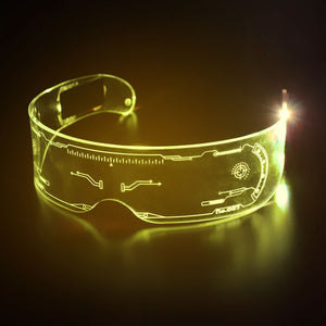 Neon Party LED Luminous Glasses LED Glasses Wire Light Up Visor Eyeglasses Bar Grow Goggles for Halloween Christmas Festive - DreamWeaversStore