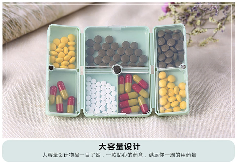 1PC Weekly Pill Box 7 Days Foldable Travel Medicine Holder Pill Box Tablet Storage Case Container Dispenser Organizer Tools - DreamWeaversStore