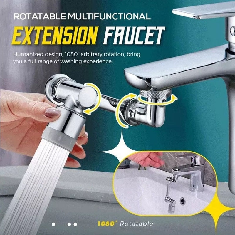 New Universal 1080° Rotation Extender Faucet Aerator Plastic Splash Filter Kitchen Washbasin Faucets Bubbler Nozzle Robotic Arm - DreamWeaversStore