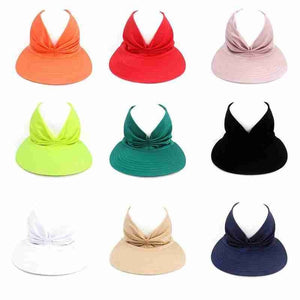 New Hat Women Summer Sun Visor Hat Women Girls Anti-UV Elastic Hollow Top Hat Outdoor Sun Hat Summer Hat Visor Caps For Ladies - DreamWeaversStore