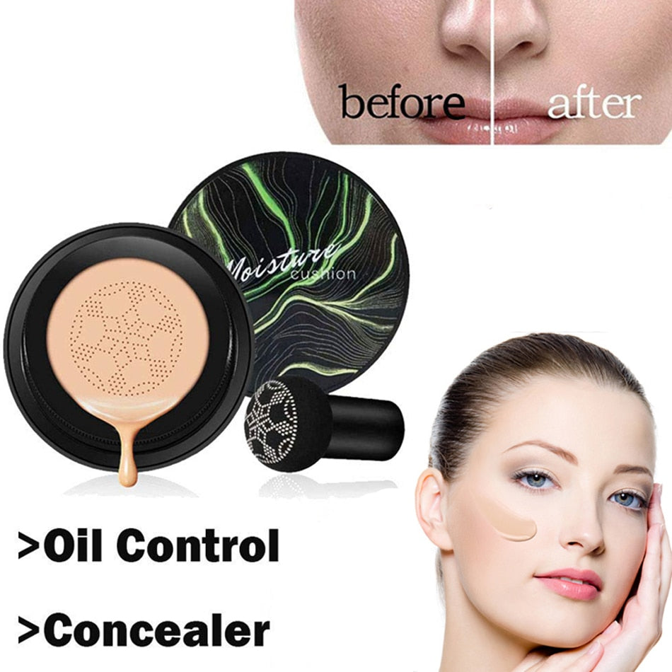 BB Cream Foundation Concealer Air Cushion Mushroom Head CC Whitening Makeup Cosmetics Waterproof Brighten Face Base Tone - DreamWeaversStore