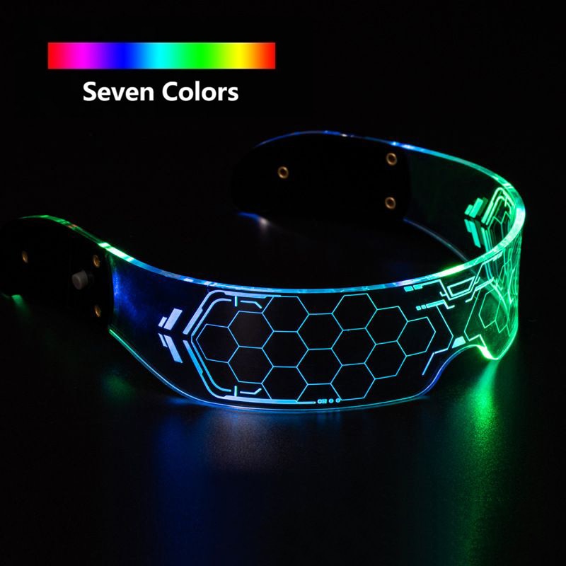 Neon Party LED Luminous Glasses LED Glasses Wire Light Up Visor Eyeglasses Bar Grow Goggles for Halloween Christmas Festive - DreamWeaversStore