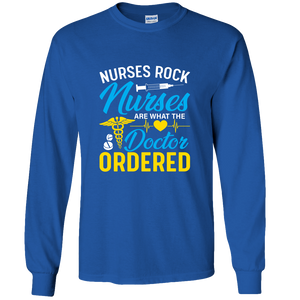 Nurses Rock Adult Long Sleeve Tee - DreamWeaversStore