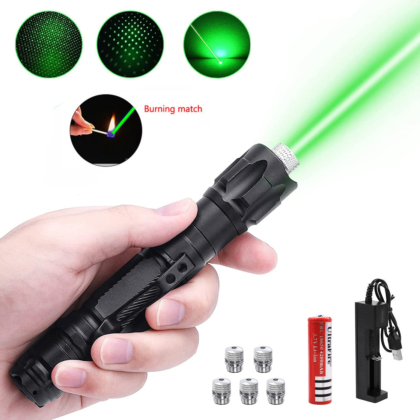 High Power Super Laser Pointer 009 Burning Laser Pen 532nm Green Light USB Charge Visible Beam Powerful 10000m Lazer Pen Cat Toy - DreamWeaversStore