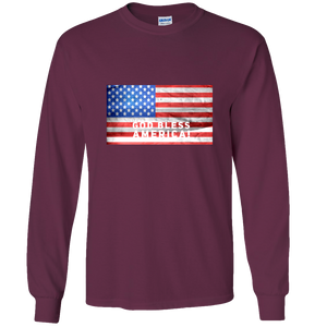 God Bless America!  Adult Long Sleeve Tee - DreamWeaversStore