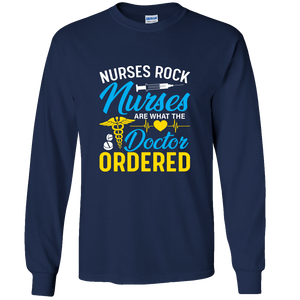 Nurses Rock Adult Long Sleeve Tee - DreamWeaversStore