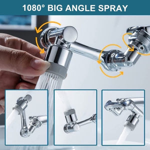 New Universal 1080° Rotation Extender Faucet Aerator Plastic Splash Filter Kitchen Washbasin Faucets Bubbler Nozzle Robotic Arm - DreamWeaversStore