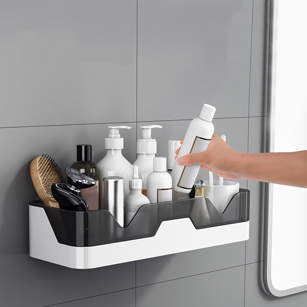 Bathroom Shelf No-drill Corner WC Shampoo Holder Shower Shelves Makeup Basket Wall Mount Kitchen Storage Organizer Accessories - DreamWeaversStore