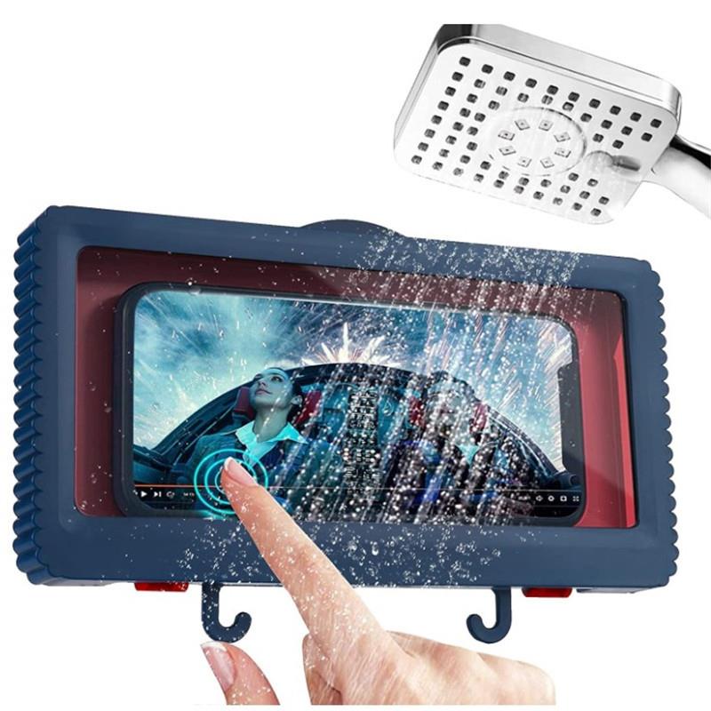 Waterproof Shower Phone Holder Box Wall-Mounted Full Coverage Mobile Phone Storage Rack Self-Adhesive Bathroom Accessories - DreamWeaversStore