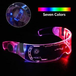 Neon Party LED Luminous Glasses LED Glasses Wire Light Up Visor Eyeglasses Bar Grow Goggles for Halloween Christmas Festive - DreamWeaversStore