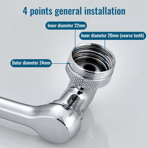 New Universal 1080° Rotation Extender Faucet Aerator Plastic Splash Filter Kitchen Washbasin Faucets Bubbler Nozzle Robotic Arm - DreamWeaversStore